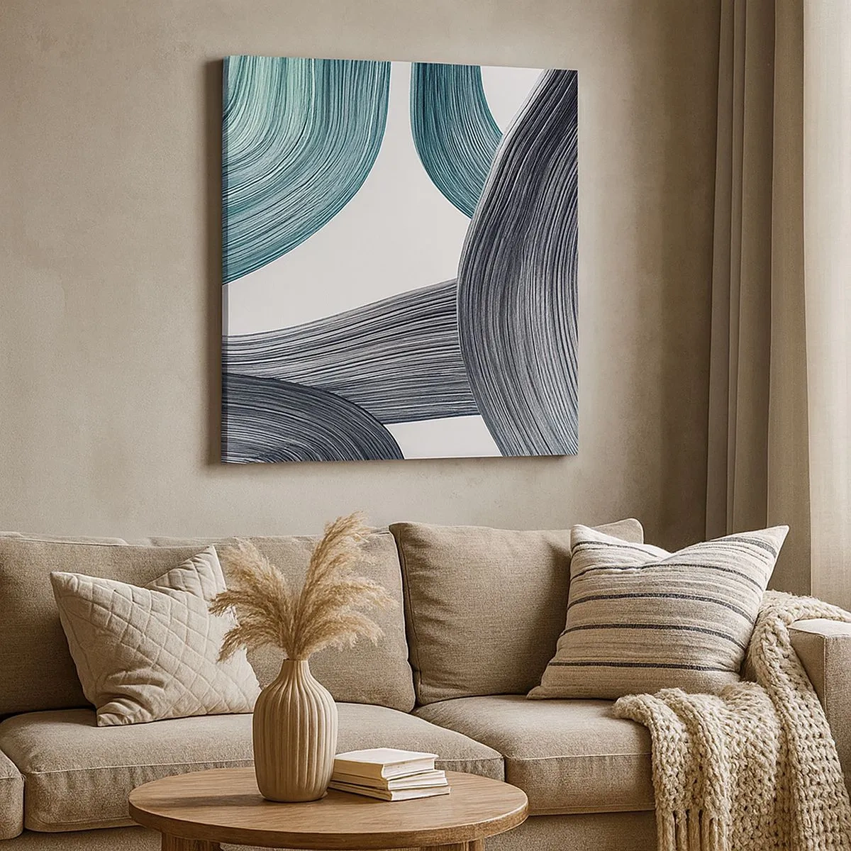 Tablou pe pânză - Trasee de smarald și negru - 30x30 cm