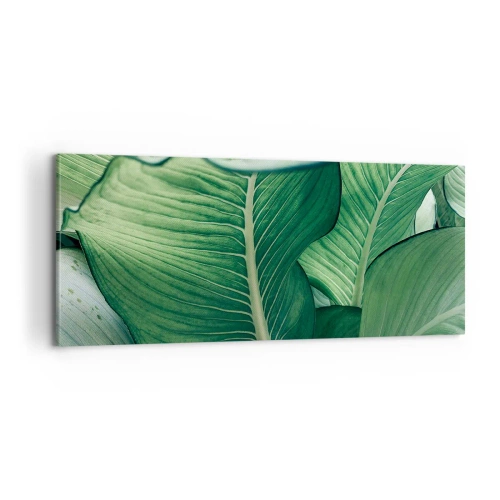 Tablou pe pânză - Viață intensă în verde - 100x40 cm