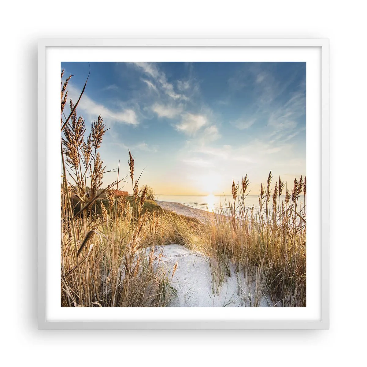 Poster în ramă albă - Plaja de nord - 60x60 cm