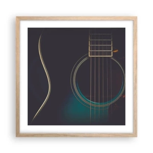 Poster în ramă de stejar deschis - O clipă înainte de a suna - 50x50 cm