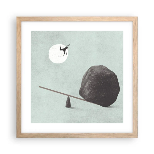Poster în ramă de stejar deschis - Visul îndeplinit - 40x40 cm