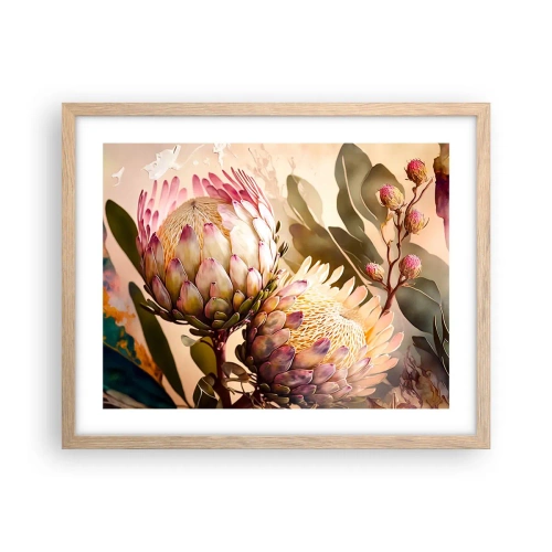 Poster în ramă de stejar deschis - Îmbrățișare cu tandrețe - 50x40 cm