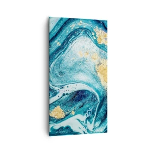 Tablou pe pânză - Vârtej albastru - 55x100 cm