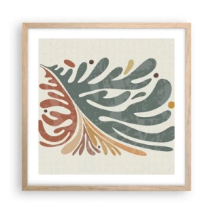 Poster în ramă de stejar deschis - Frunză multicoloră - 50x50 cm