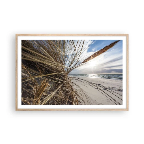 Poster în ramă de stejar deschis - O întâlnire a elementelor - 91x61 cm