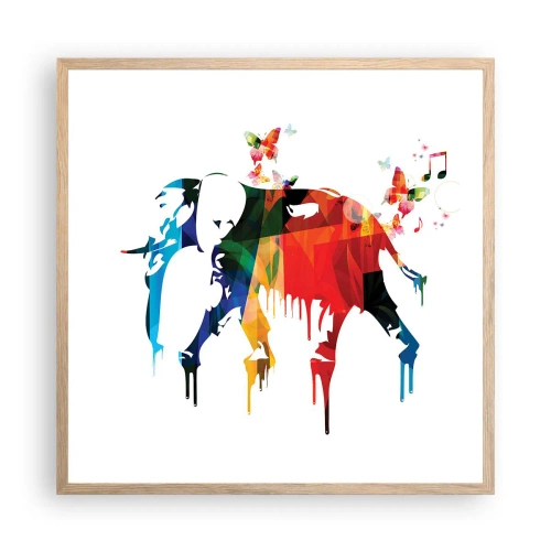 Poster în ramă de stejar deschis - Toată lumea poate dansa - 60x60 cm
