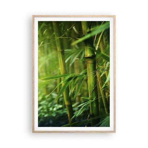 Poster în ramă de stejar deschis - Cunoașteți verdeața în sine - 70x100 cm