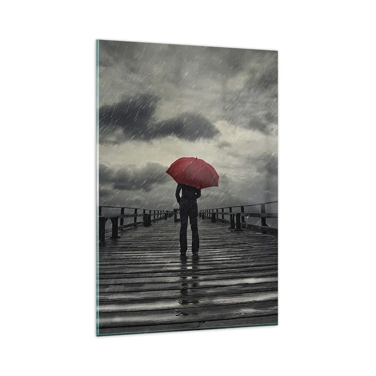 Tablou pe sticlă - Nu e nimic dacă plouă - 80x120 cm