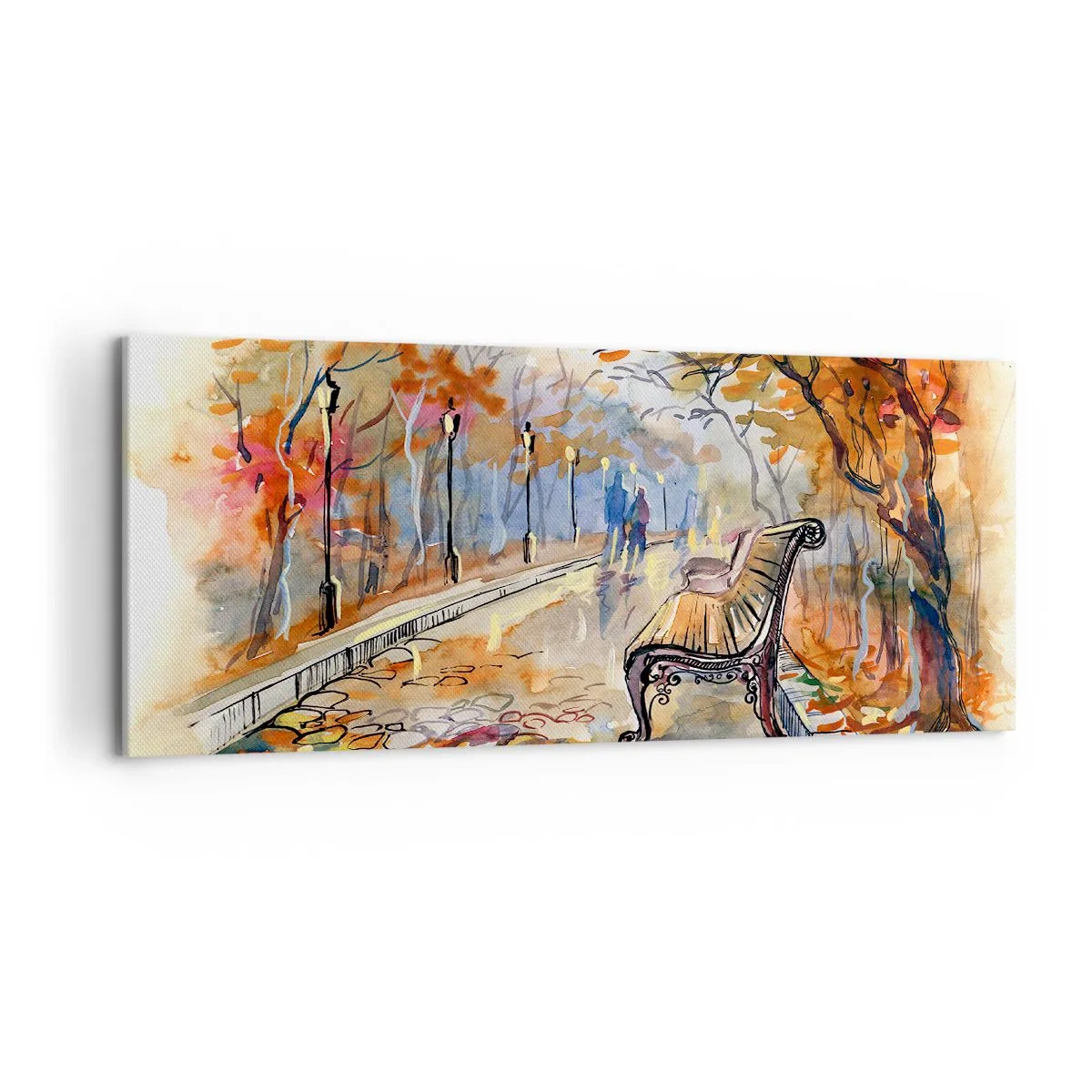 Tablou pe pânză - Pășim împreună în toamnă - 120x50 cm