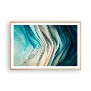 Poster în ramă de stejar deschis - Insațiabilitate albastră - 91x61 cm