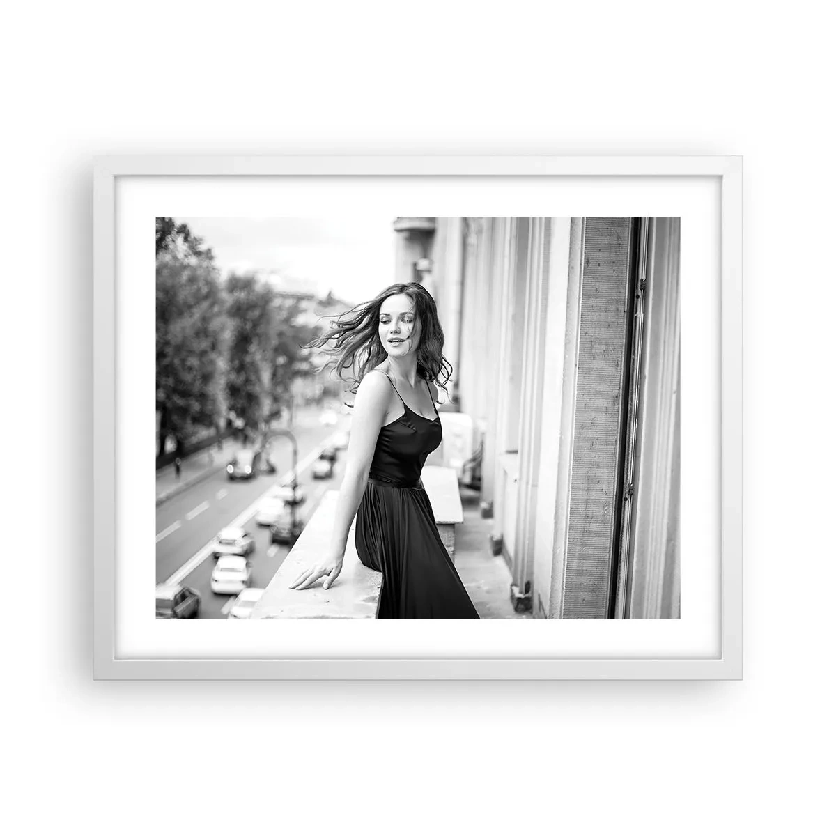 Poster în ramă albă - Cu siguranță e o fată pariziană - 50x40 cm