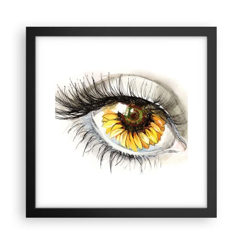 Poster în ramă neagră - O privire la fel de fierbinte ca vara - 30x30 cm