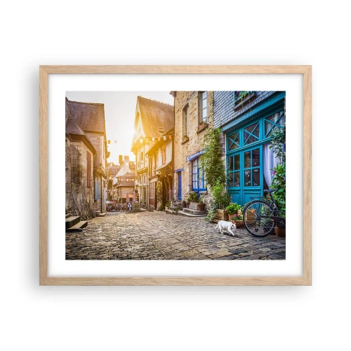 Poster în ramă de stejar deschis - Fantoma albă a orașului - 50x40 cm