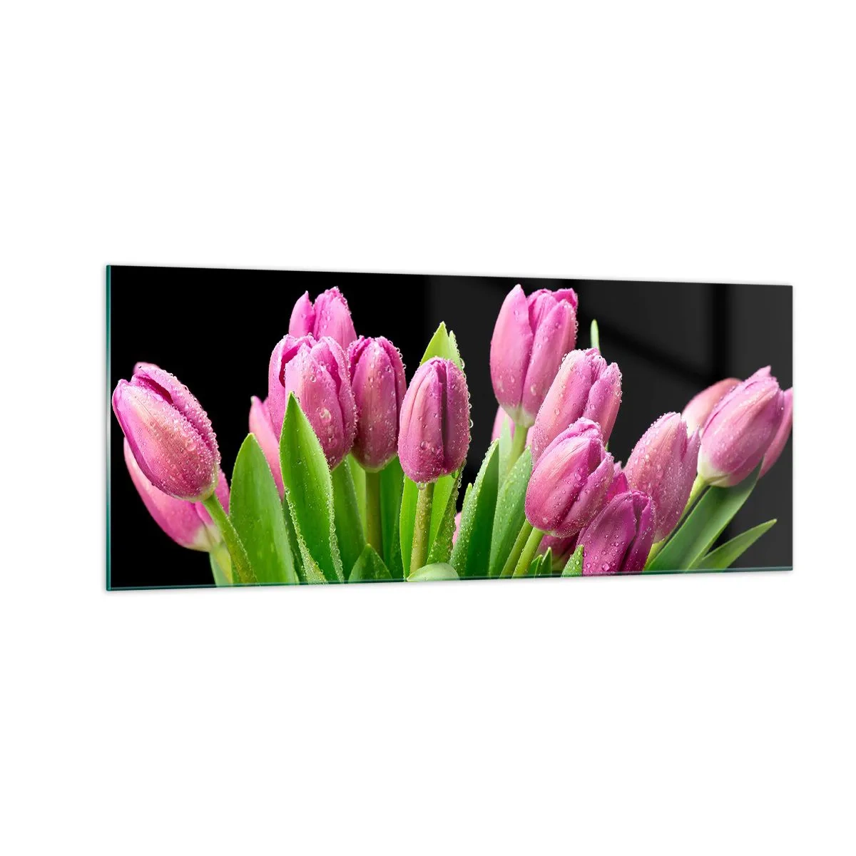 Tablou pe sticlă - Bucurie de liliac de primăvară - 100x40 cm