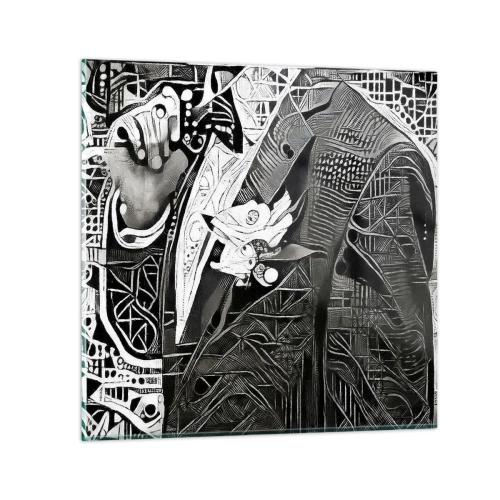 Tablou pe sticlă - Doar un om aparent gri - 40x40 cm