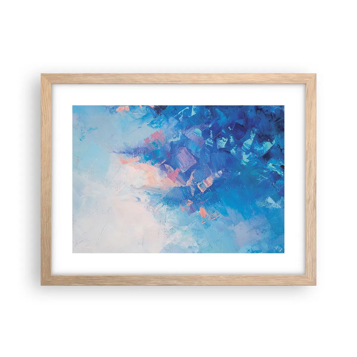 Poster în ramă de stejar deschis - Abstracție de iarnă - 40x30 cm