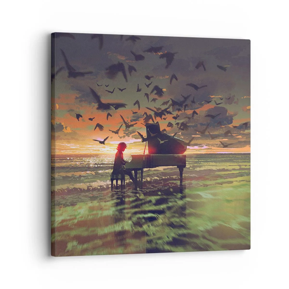 Tablou pe pânză - Concert pentru pian și valuri - 30x30 cm