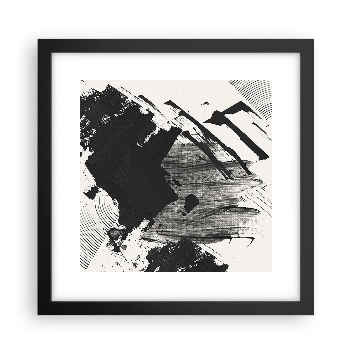 Poster în ramă neagră - Abstracție - expresie de negru - 30x30 cm