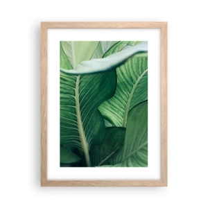 Poster în ramă de stejar deschis - Viață intensă în verde - 30x40 cm