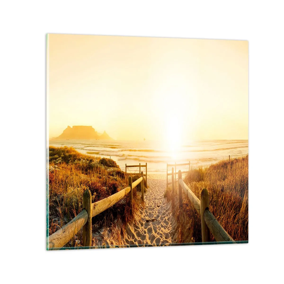 Tablou pe sticlă - Prin dune spre soare - 60x60 cm