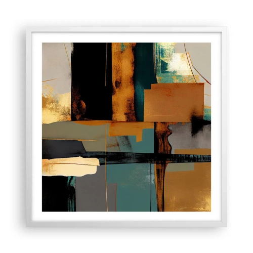 Poster în ramă albă - Abstracția - lumină și umbră - 60x60 cm