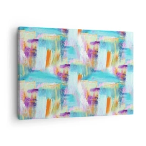 Tablou pe pânză Canvas - Abstracție colorată cu tușe dinamice - 70x50cm - Mâzgălire veselă - Decorațiune modernă pentru perete pentru living și dormitor ARTTOR