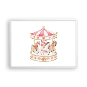 Poster în ramă albă - Lumea dulce a copilăriei - 70x50 cm