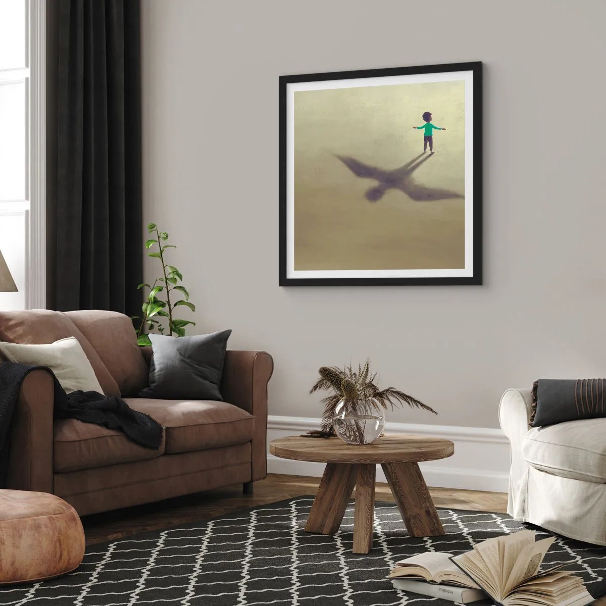 Poster în ramă neagră - Eroul viitorului - 60x60 cm