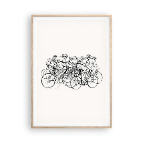 Poster în ramă de stejar deschis - Mână în mână - 70x100 cm