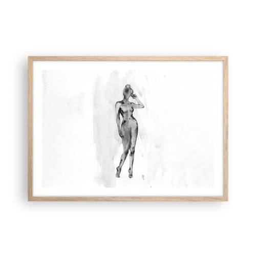 Poster în ramă de stejar deschis - Un studiu al idealului de feminitate - 70x50 cm