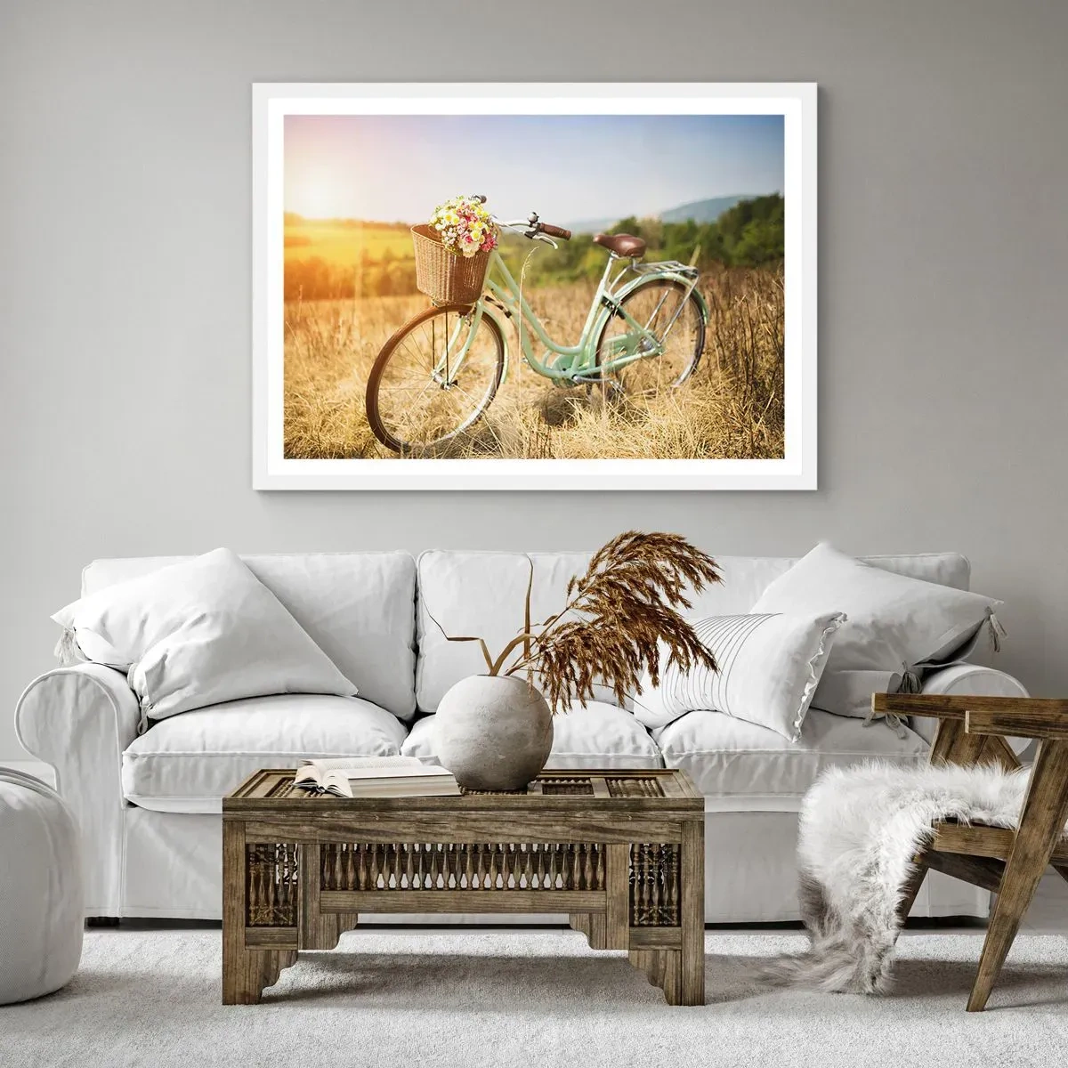 Poster în ramă albă - Mă odihnesc aici un pic - 91x61 cm