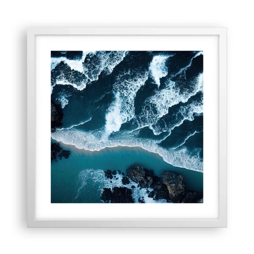 Poster în ramă albă - Înfășurate în valuri - 40x40 cm