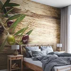 Tapet Premium Sand - Direct din natură - Ramura de maslin, Natură, Măsline - 200x140 cm