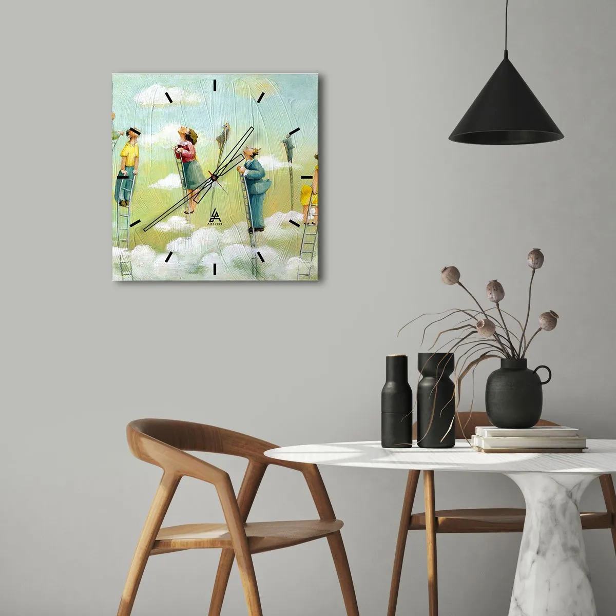 Ceas de perete - Ceas pe sticlă - Urmează-ți visul - 40x40 cm