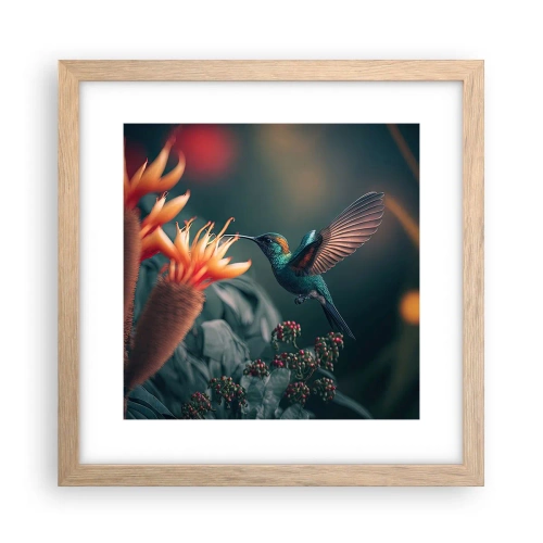 Poster în ramă de stejar deschis - Viață cu adevărat colorată - 30x30 cm