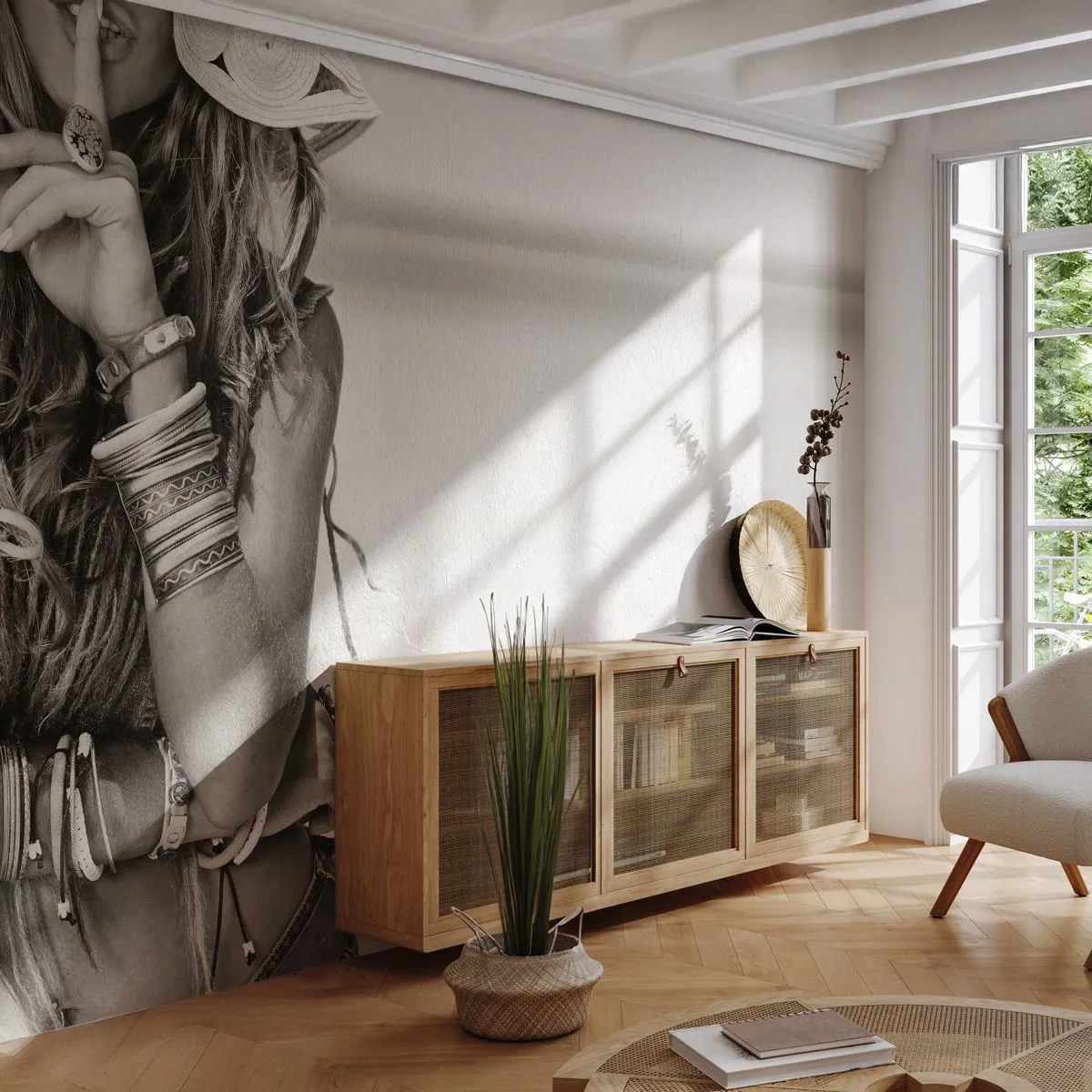 Tapet Standard Eco - Ca o fată - Femeie, Boho, Epocă - 350x256 cm