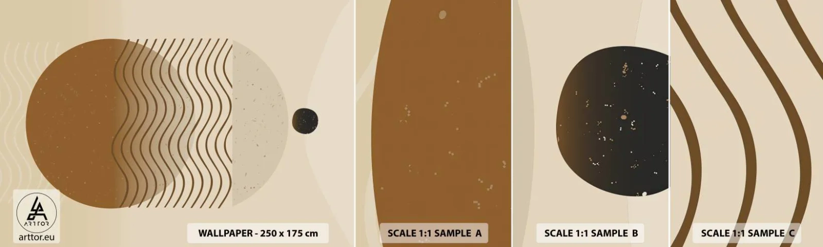 Mostră tapet autocolant Deluxe Sticker - Despre originea figurilor geometrice - Abstracția, Bucată, Minimalism - 100x30 cm