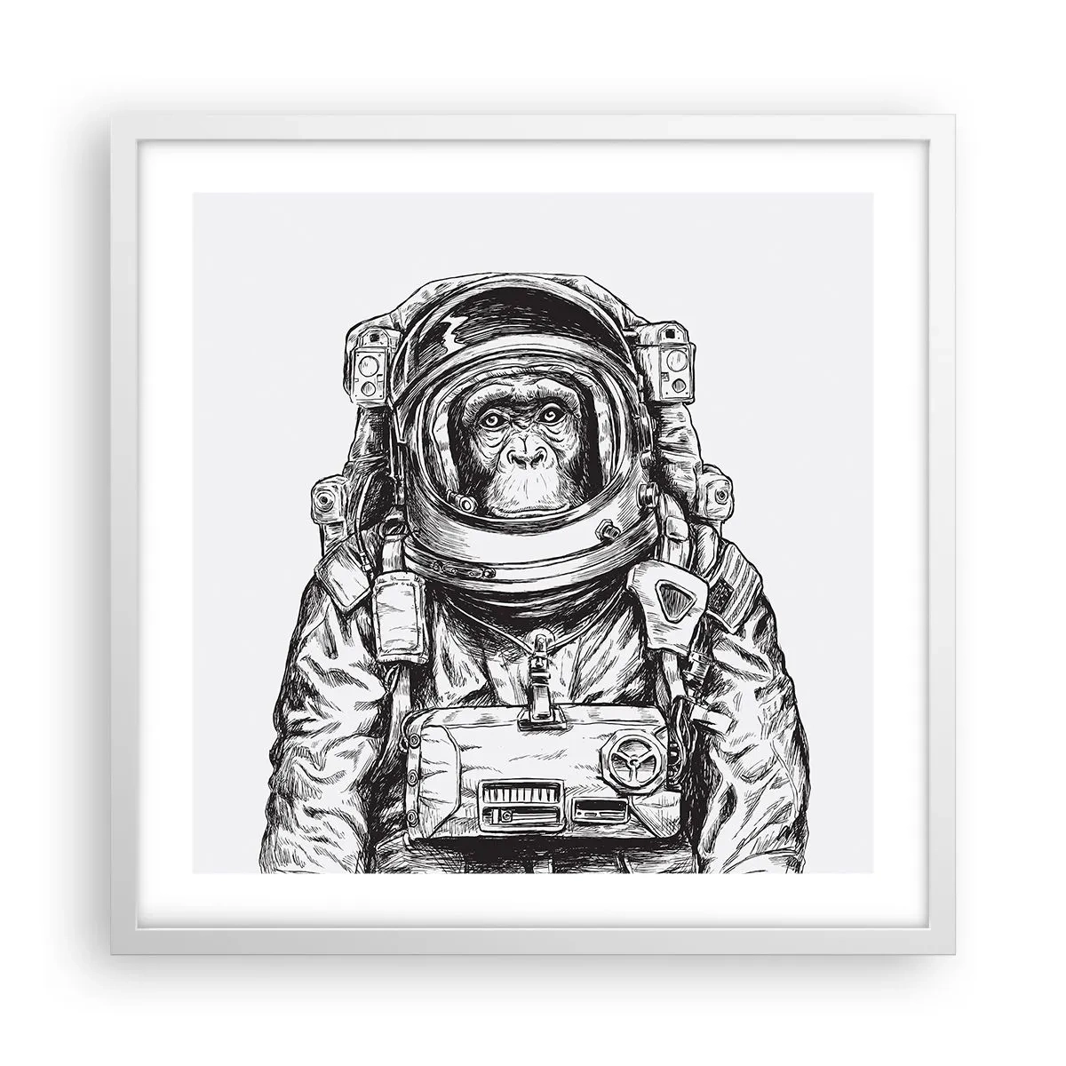 Poster în ramă albă - Evoluție alternativă - 50x50 cm