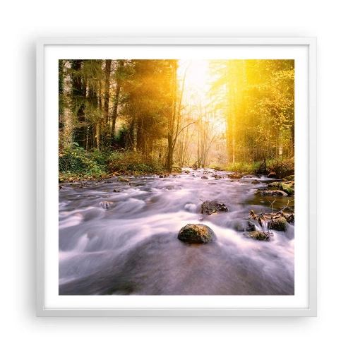 Poster în ramă albă - Malachit în rame de argint și aur - 60x60 cm