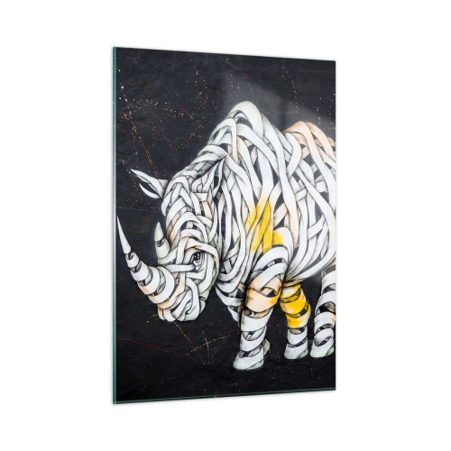 Tablou pe sticlă - Rinocer cu piele delicată - 50x70 cm