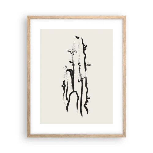 Poster în ramă de stejar deschis - Floare de plante medicinale - 40x50 cm