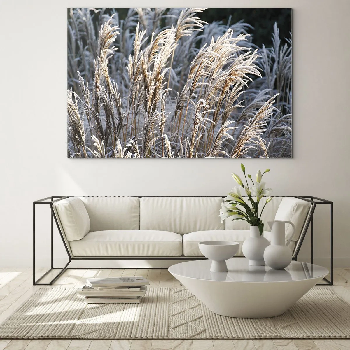 Tablou pe sticlă - Împodobite cu brumă - 100x70 cm