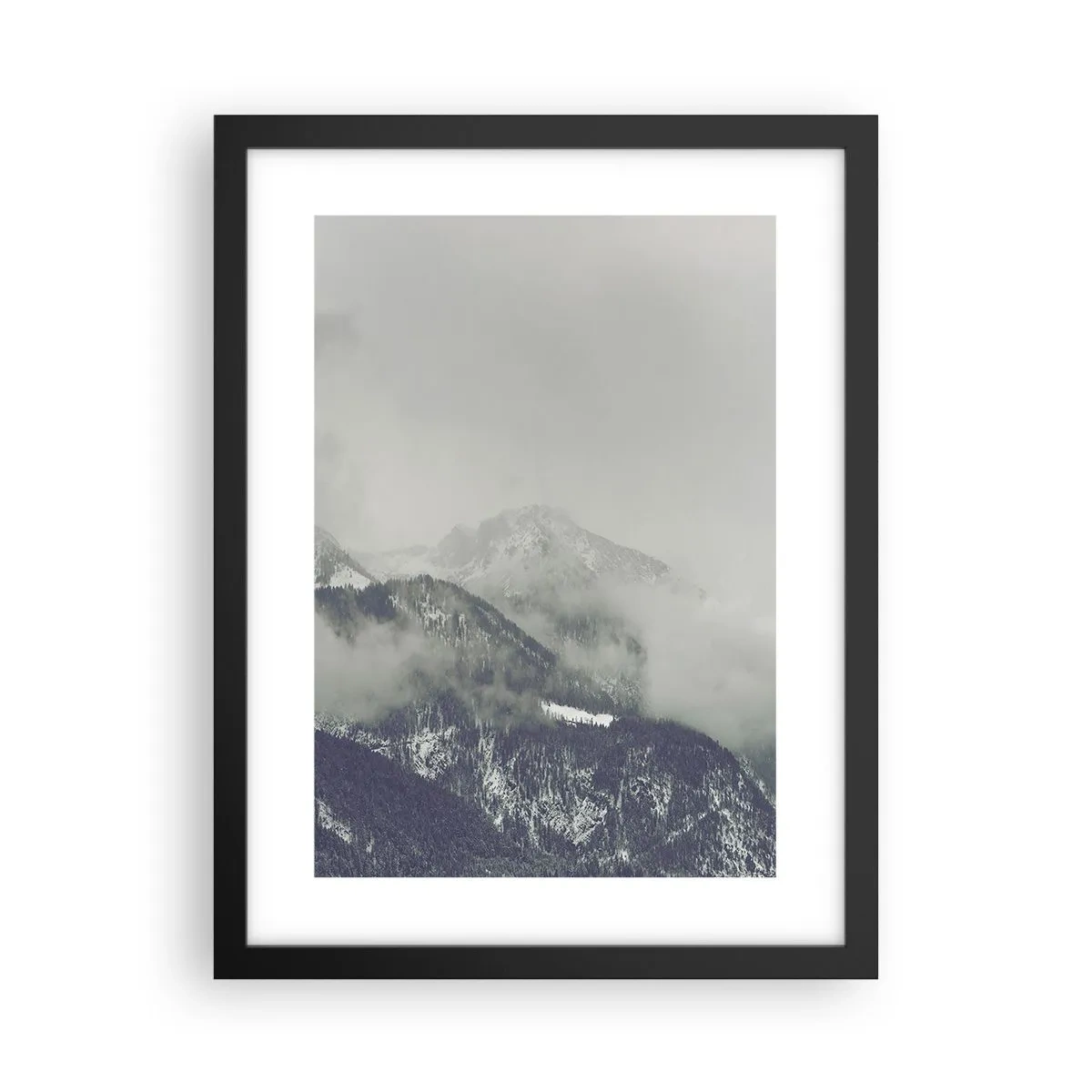 Poster în ramă neagră - Valea cețoasă - 30x40 cm