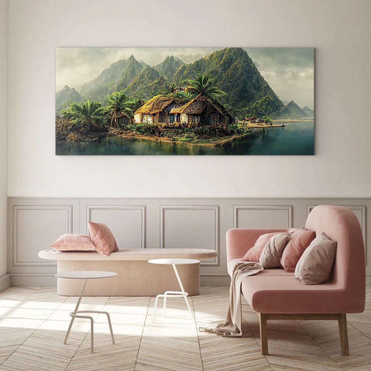 Tablou pe sticlă - Paradisul tropical - 100x40 cm