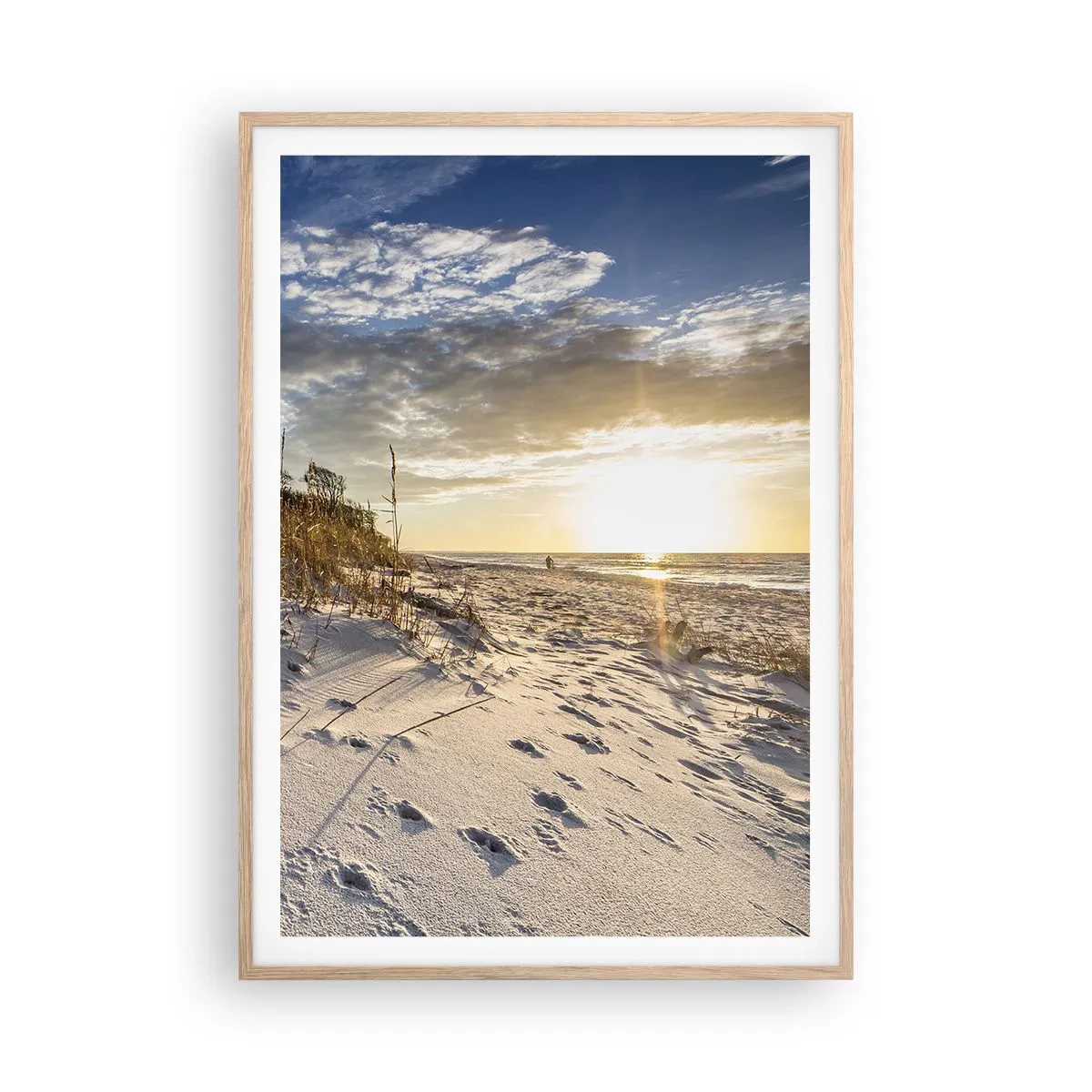 Poster în ramă de stejar deschis - Invitație la o plimbare - 70x100 cm