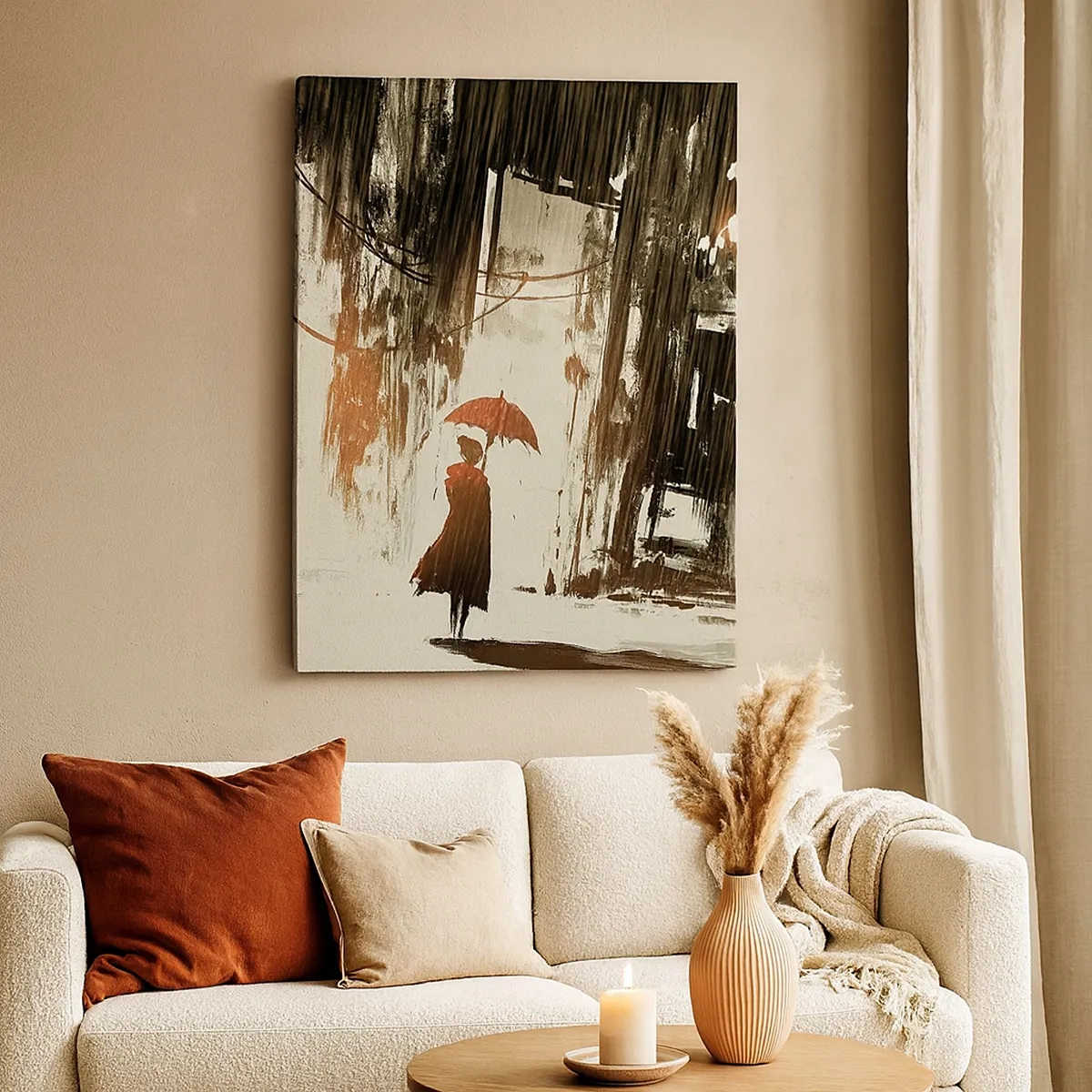 Tablou pe pânză - Poezia umbrelei roșii - 50x70 cm