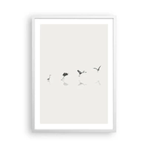 Poster în ramă albă - Patru pași simpli - 50x70 cm