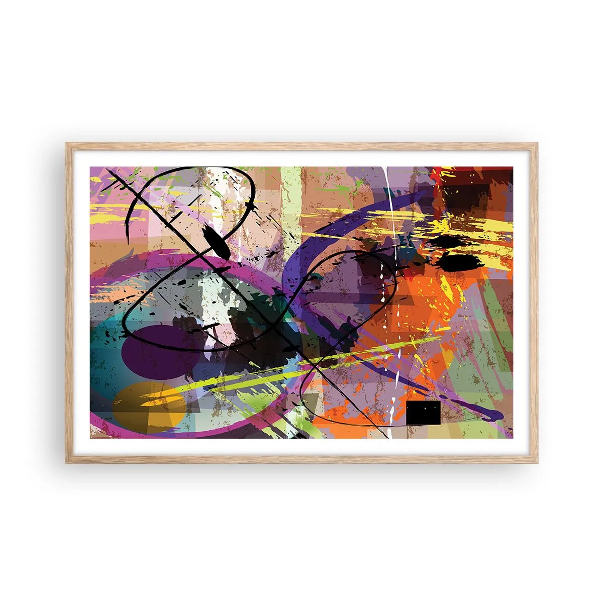 Poster în ramă de stejar deschis - Poate fi drept sau de jur împrejur - 91x61 cm