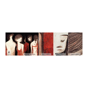 Mostră tapet Premium Canvas - Madonele întunericului - femei, Bucată, Tristeţe - 100x30 cm
