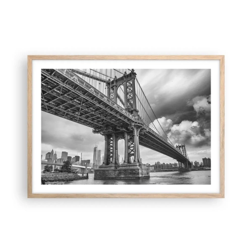 Poster în ramă de stejar deschis - Spre inima orașului - 70x50 cm